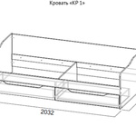 Кровать односпальная с ящиками КР 1 в Евпатории